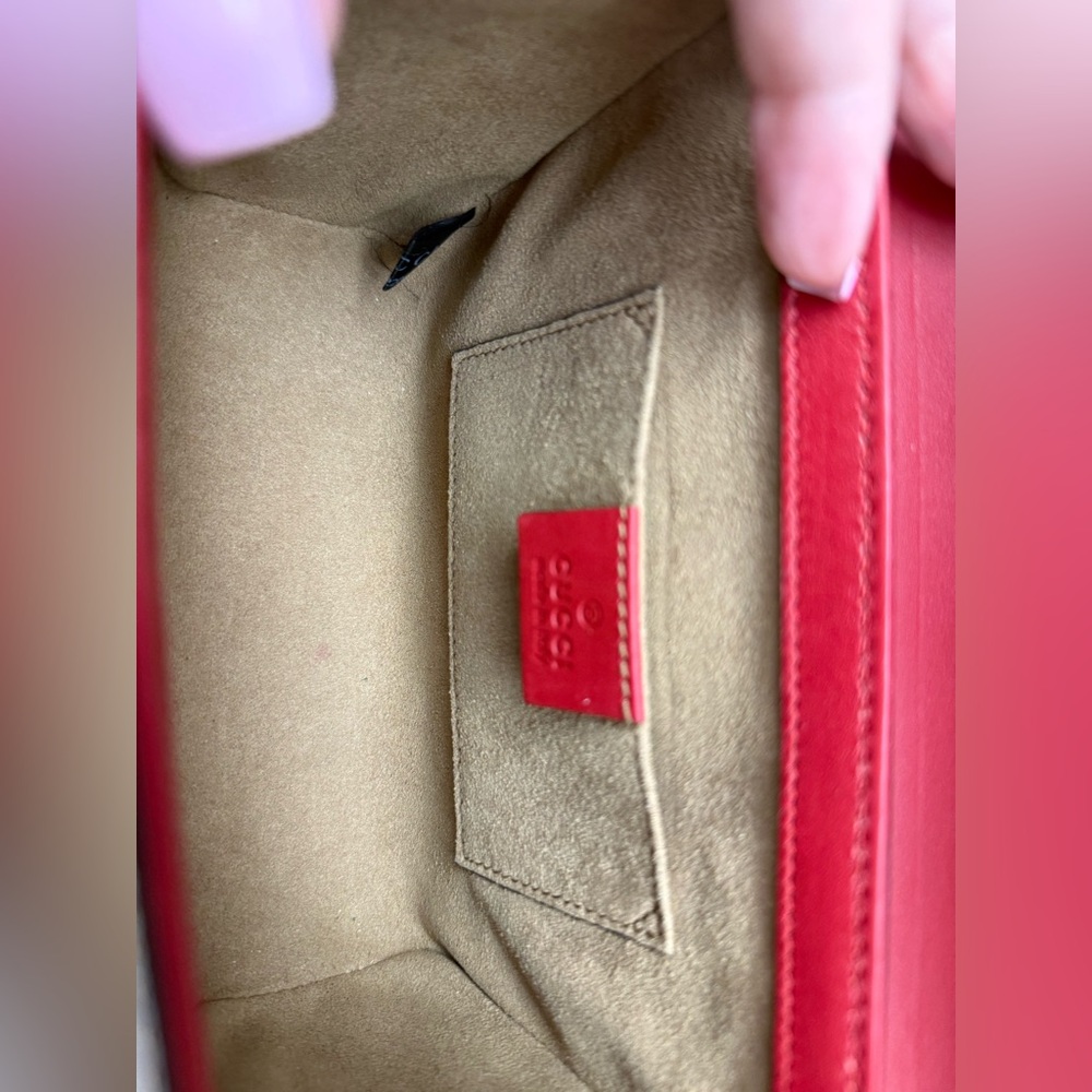Authentic Gucci Padlock Monogram canvas with Red & Pink accents - Picture 9 of 14